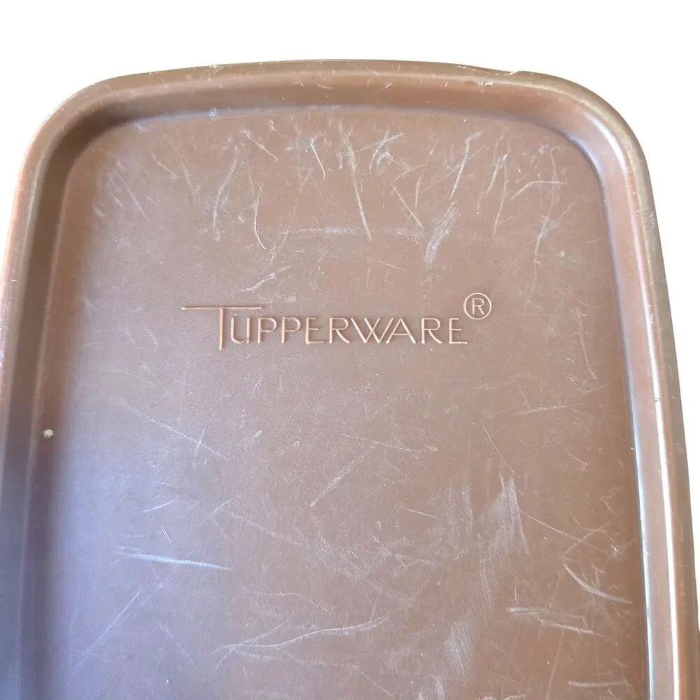 Vintage Tupperware Cereal Storer Dispenser Canister Container 1588 Brown Lid 158